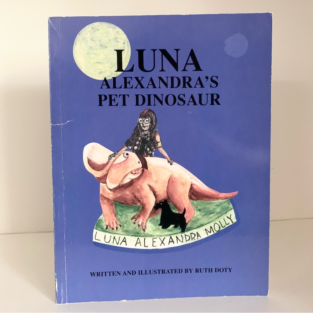 Author signed Luna Alexandra’s pet dinosaur first edition book